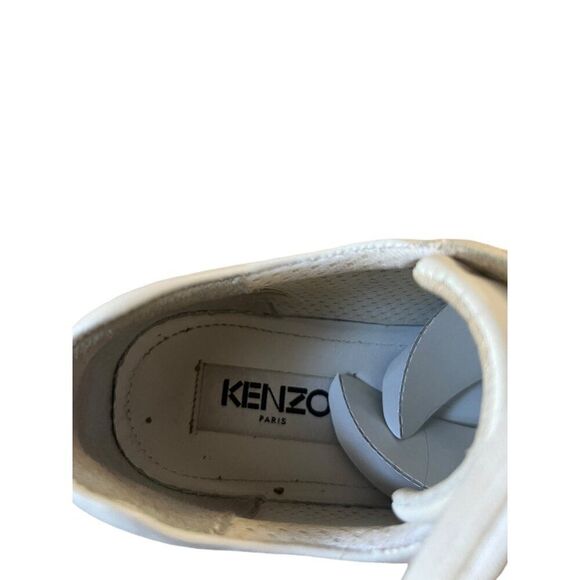 Kenzo Paris Size 40 Tennix Sneakers White Leather Women‎ Logo Lace-up Low-top - Picture 6 of 10